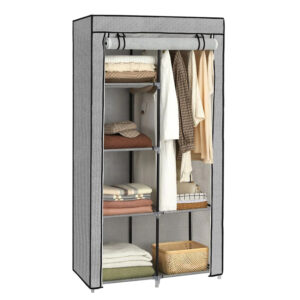 Closet Portátil Jean, Gris, Variedad de Entrepaños en Tela 2 Closet Portátil Jean, Gris, Variedad de Entrepaños en Tela